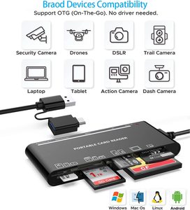 Lector de Tarjetas de Memoria Multifuncional 7 en 1 - Lector de Tarjetas USB C, Lightning, USB 3.0 para Tarjetas TF y CF, Adaptador para Teléfono - Product Image 4