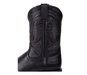 Stivali da Cowboy Classici Personalizzati dal Produttore, Nuovi, Premium, in Pelle Nera, con Ricami Raffinati, Tacco Basso, Punta Quadrata e Linguetta Laterale - Product Image 4