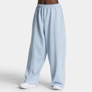 OEM Custom Oversized Fit Wide Leg Jogger Cotton Fleece Women's Sweatpants Women's <b>Pants</b> & Trousers - Product Image 5