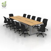 Meubles de bureau commerciaux iULTRA, table de salle de réunion modulaire en forme de U avec ensemble de chaises
