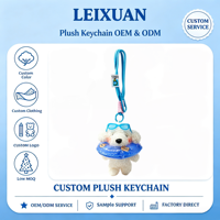 Porte-clés en peluche Poodle doux, breloque de sac en forme de chien, avec lunettes de soleil et bouée de natation, pour la décoration de sac à dos