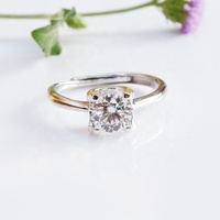 Diskon Besar 925 Perhiasan Perak Cincin Moissanite Wuzhou
