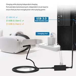 במלאי קטן MOQ מפעל מחיר סוג-C נוסף אספקת חשמל USB כדי סוג-C VR אוזניות טעינה קישור כבל