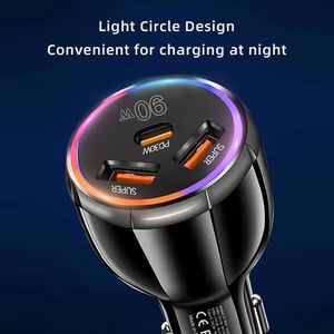 Cargador de Coche USB C Multifuncional Universal Inteligente de 90W con Carga Rápida PD3.0 y QC3.0 para Teléfonos 16, 15, 14 y Samsung - Product Image 2
