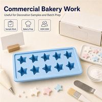 Moule en silicone de qualité alimentaire en forme d'étoile pour pâte à sucre, glaçage, décoration de pâtisserie, croûte de pâtisserie, usage commercial en boulangerie - Compatible four et lave-vaisselle