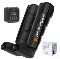 Bottes de compression KONBEST à 6 modes et 6 chambres, pression d'air séquentielle, contrôle du temps, pour les jambes, améliore la compression de 30 à 260 mmHg