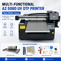 Imprimante jet d'encre UV DTF A2 5060 à double tête XP600, 50x60cm, 2400 DPI, à plat, pour impression directe sur objets et autocollants en film AB