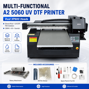 Stampante Inkjet UV DTF A2 5060 con Doppia Testina XP600, 50x60cm, 2400 DPI, Flatbed per Stampa Diretta su Oggetti e Adesivi in Pellicola AB - Product Image 2