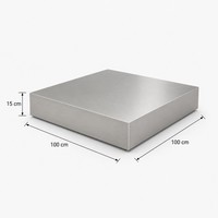 Table basse carrée de luxe en acier inoxydable, table centrale en métal à profil bas pour salon moderne et mobilier d'hôtel