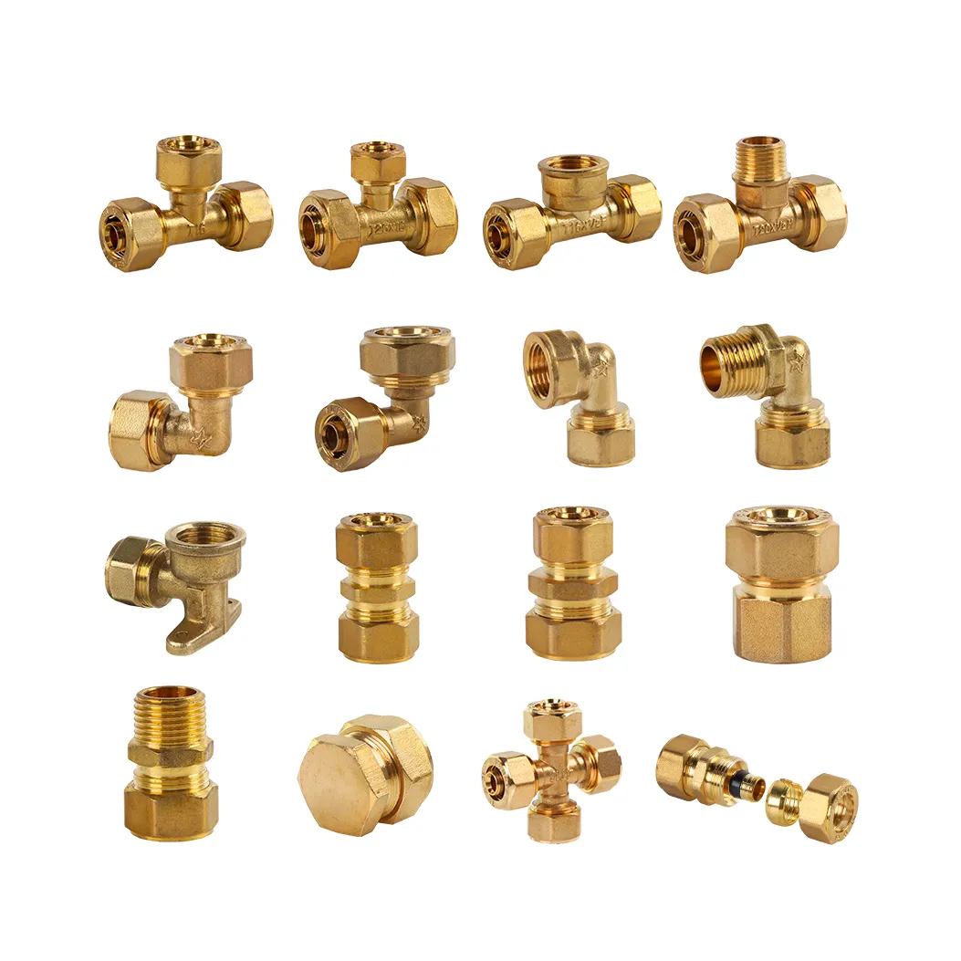 Chất Lượng Cao 58-2 Brass Nữ Thẳng Brass Ống Vít Lắp Đồng Núm Vú 25 Mét Brass Nén Phụ Kiện Cho Pex Ống