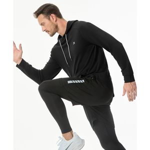 FOXA <b>Mens</b> Athletic Hoodie Solid Muscle Fit Drawstring <b>Pullover</b> Breathable French Terry Sweatshirt With Pocket - Product Image 6