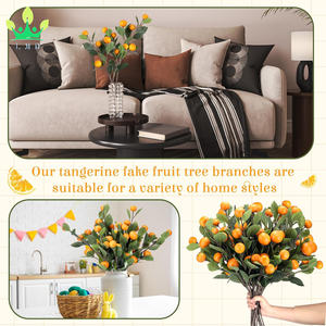 Branches de mandarine artificielles Oranges fruits avec des feuilles vertes <span class=keywords><strong>branche</strong></span> Kumquat <span class=keywords><strong>branche</strong></span> de mandarine pour Vase décoration de fête à la maison - Product Image 4