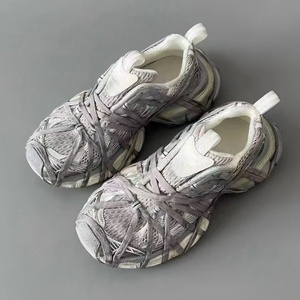 Zapatillas deportivas casuales con cordones ajustables, talla 3XXL, en contraste azul y rosa, con suela gruesa de malla multicapa que aumenta la altura. - Product Image 6