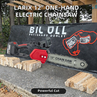 Gergaji Mesin Mini LARIX High-Power 12'' Bertenaga Baterai Lithium 21V, Satu Tangan, Listrik, DIY OEM, Alat Pemotong Kayu Luar Ruangan