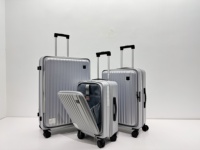 Valise de voyage rigide légère et résistante aux rayures en PC, grande taille, ouverture frontale, ensemble de bagages à roulettes