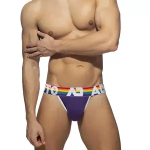 Hot Selling Sexy Gay Thongs 90% Cotton Plain Color Custom Men Soft Lightweight Underwear Jockstrap For Men