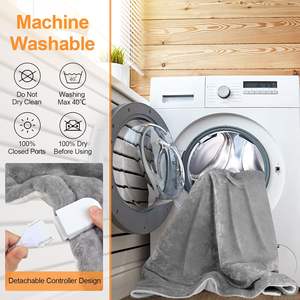 Manta térmica eléctrica de franela Sherpa de felpa suave lavable con logotipo personalizado para invierno - Product Image 3