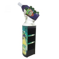 Solution durable d'affichage de magasin de la publicité de présentoir de plancher de plateau en carton personnalisable pour des bouteilles de boisson de jus