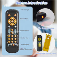 Télécommande de télévision et jouet de dentition pour bébé en plastique souple et silicone, avec musique et apprentissage des langues, pour le soulagement des poussées dentaires et le jeu sensoriel