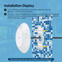 Lampes LED sous-marines de piscine de haute qualité, durables, en ABS+PC, étanches IP68, à changement de couleur RVB, avec PAR56 et contrôle de la luminosité