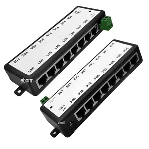 PoE Injector All in One 8 Port Gigabit 1.25A DC12V-48V 8 Interfaces Passive Adapter Power Over Ethernet Module Injector
