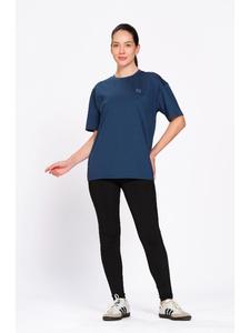 Camiseta Oversize de Algodón Azul para Mujer Munns & Mars, Cuello Redondo, Estilo Casual y Relajado, Top de Moda para el Día a Día, Venta al por Mayor - Product Image 5