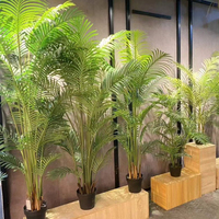 Prix d'usine, grande plante artificielle en plastique en forme de feuilles de cocotier, palmier vert en pot pour la décoration de la maison, du balcon ou du bureau