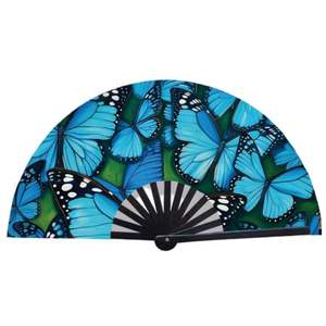 Éventail pliant en bambou personnalisé de 13 pouces, grand format, en papier écologique, avec magnifique peinture décorative, idéal pour souvenirs et fêtes - Product Image 2