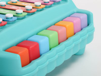 Xilófono Profesional de 8 Notas, Azul, Diseño de Mariposa, de Plástico, 2 en 1, Juguete de Piano, Kit de Instrumento Musical Educativo