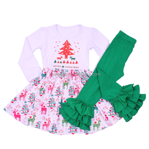 Boutique bambini <span class=keywords><strong>inverno</strong></span> natale <span class=keywords><strong>abbigliamento</strong></span> <span class=keywords><strong>abbigliamento</strong></span> personalizzato stampa <span class=keywords><strong>autunno</strong></span> ragazza manica lunga 2 pz all'ingrosso <span class=keywords><strong>abbigliamento</strong></span> per bambini - Product Image 2