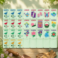 Amerikanisches Mahjong-Set 166 Steine Garten-Wetterfahne Samenpaket Handschuhe Acryl Mah-Jongg OEM