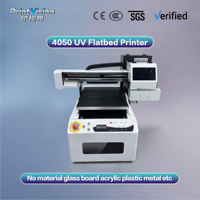 Printer UV Flatbed 4050 A3+ dengan Suction Bed Rotary untuk Bola Golf, Pulpen Akrilik, Mug, Impresora De Cama Plana UV