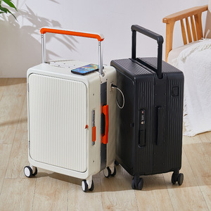 Valise à roulettes large de style européen unisexe, ouverture frontale, roulettes pivotantes, <span class=keywords><strong>bagage</strong></span> de voyage d'affaires multifonctionnel avec <span class=keywords><strong>port</strong></span> de charge USB - Product Image 5
