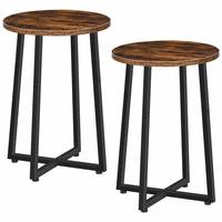 Nordique géométrique bois Table d'appoint moderne marron rond ordinateur portable en fer forgé meubles Table à thé Table basse conception pour salon