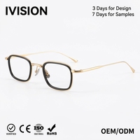 Lunettes optiques en acétate de titane pur de style rétro super tendance montures de lunettes unisexes avec design de style rétro hommes femmes