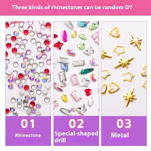 Perceuse <span class=keywords><strong>dentaire</strong></span> 3D ornement de <span class=keywords><strong>diamant</strong></span> en cristal transfrontalier outils de bricolage différentes formes couleur Kit de gemmes dentaires pour bijoux de dents - Product Image 2