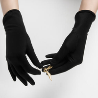 Vente en gros Gants de bijoux personnalisés en microfibre noire pour le nettoyage des verres au doigt confortables anti-salissure