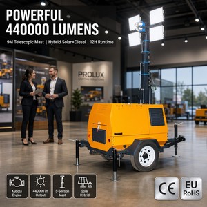<span class=keywords><strong>Tours</strong></span> d'éclairage mobiles LED 4x400W, mât télescopique de 9m, diesel, solaire, portable, éclairage extérieur pour travaux de construction et minières - Product Image 1