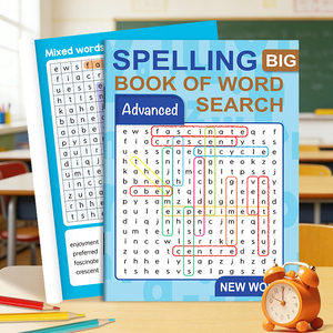 Livre de puzzles de recherche de mots avancés, nouveau jeu de chasse au vocabulaire stimulant, livre d'exercices cérébraux, livre d'activités de loisirs - Product Image 2