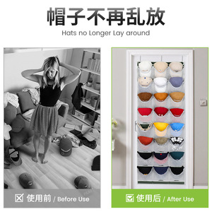 Wall Mounted 24 Compartment PVC Transparent Pocket Door Hanging Bag <b>Baseball</b> <b>Cap</b> <b>Storage</b> Organizer Multipurpose Breathable Adult - Product Image 5