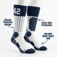 Chaussettes de sport d'extérieur pour l'entraînement, pour le football, le tennis, le basketball, le golf, tricotées, respirantes, en Spandex/Nylon, robustes, hauteur genou