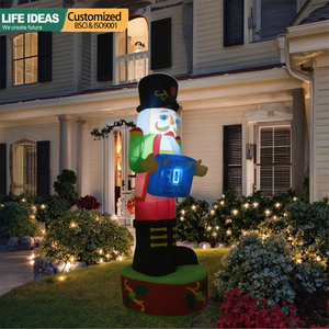 Decorazione Natalizia Gonfiabile Gigante Schiaccianoci da 6 Piedi con Luci Interne, Ventola Integrata e Corde di Ancoraggio - Product Image 6