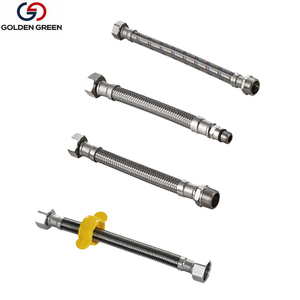 Hot and Cold Water 1/2 Inch or 7/8 Inch Aluminum <strong>Braided</strong> Hose, <strong>Flexible</strong> Hose - Product Image 1