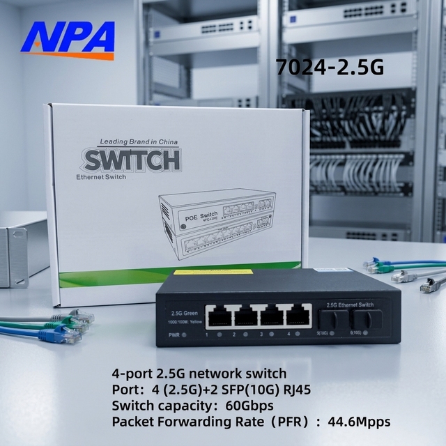 4 Port 2500mbps Network Smart 2.5g Ethernet Switch Poe 1000 Poe Switch 4 Port Gigabit Network POE Switch