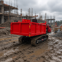 Mini-dumper sur chenilles de 1,5 tonne, transporteur à chenilles en caoutchouc, petit camion-benne sur chenilles pour la ferme et la montagne