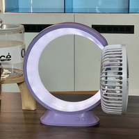 Ventilateur de bureau portable pliable et mains-libres avec USB Type-C, réglage multi-angles, lampe LED pour voiture et extérieur – Idéal pour l'été
