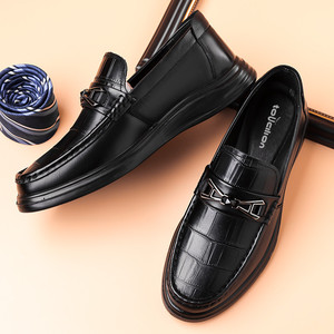 Chaussures décontractées pour hommes en cuir de vachette première couche, à lacets, avec semelle extérieure en caoutchouc et doublure en microfibre, toutes saisons - Product Image 3