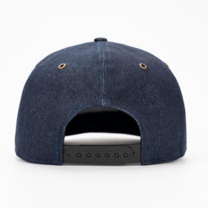Casquette Snapback TCAP Chine personnalisée à 6 panneaux en denim avec visière plate et patch en caoutchouc - Product Image 4