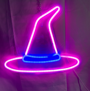 ป้ายไฟนีออน LED รูปหมวกวิเศษ สำหรับตกแต่งผนัง ไฟนีออนสำหรับตกแต่งห้องนอนและงานปาร์ตี้ - Product Image 1