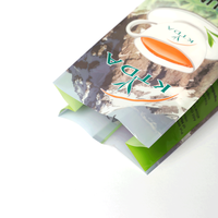Sachets de thé en plastique de 240g pour l'emballage de thé en vrac laminé de qualité alimentaire sac à gousset latéral en papier d'aluminium sac scellé à l'arrière
